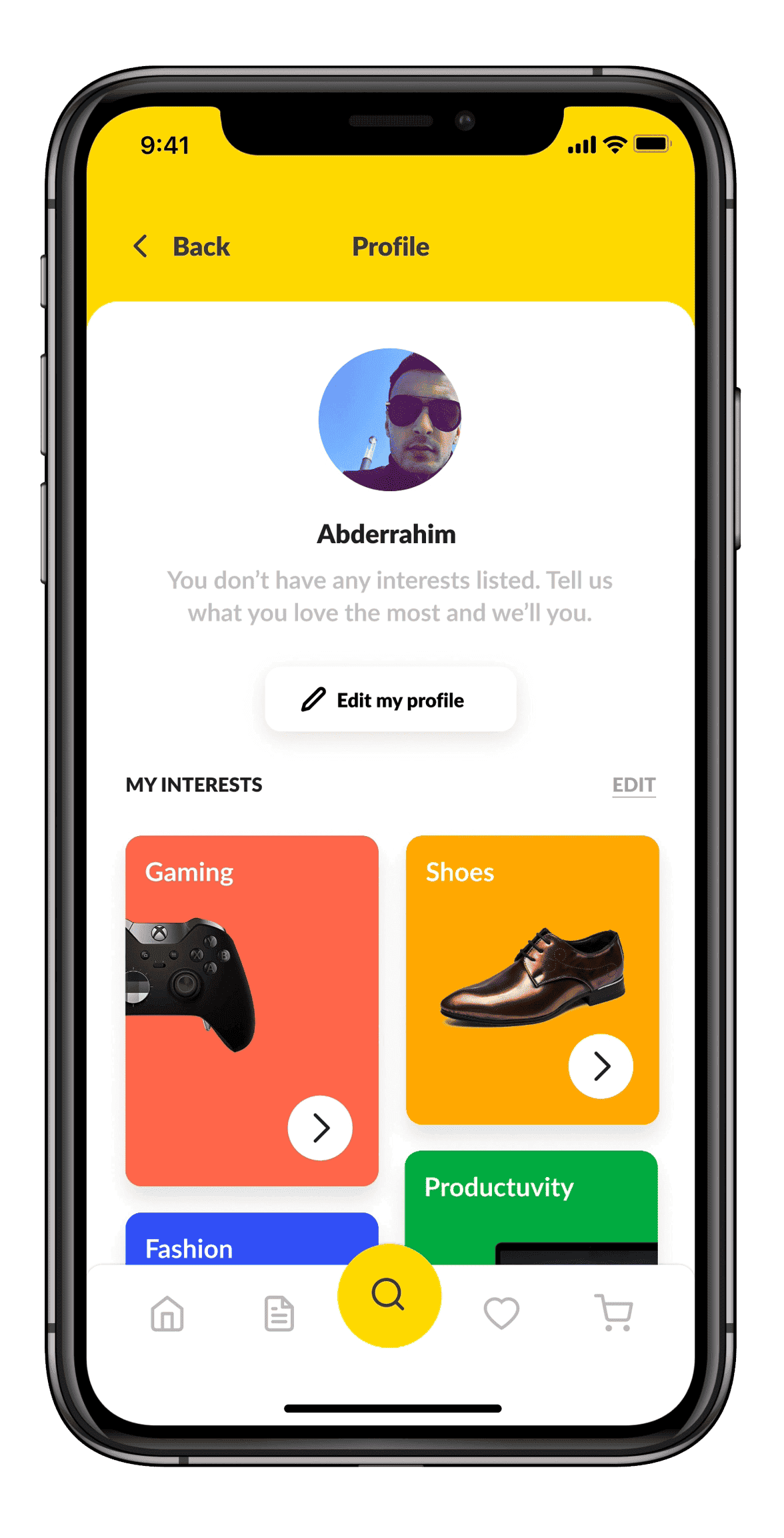 Profile page