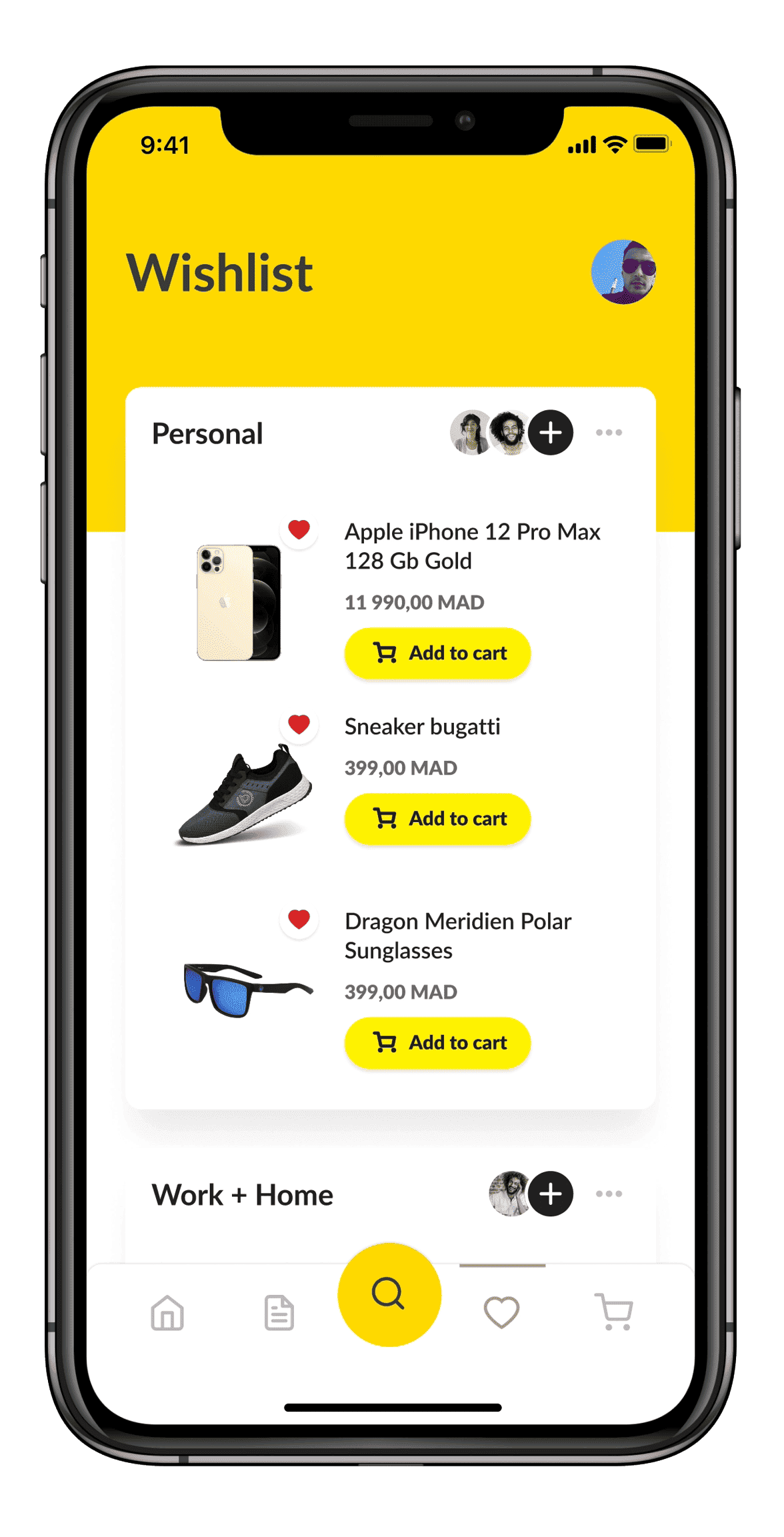 Wishlist page